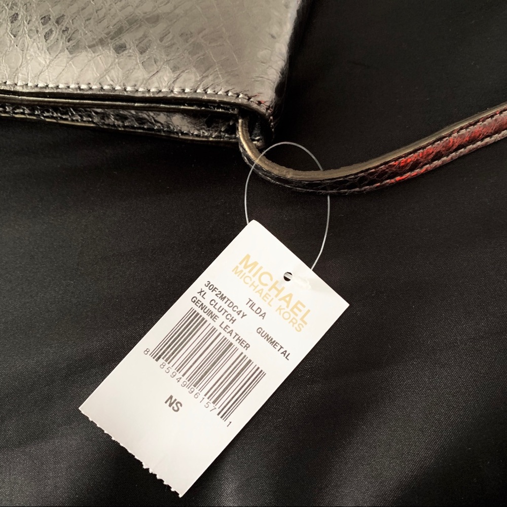 Michael Kors Tilda Gunmetal XL Clutch - Picture 2 of 8